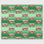Funny Christmas Fruitcake Muster Grün Geschenkpapier (Flach)