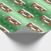 Funny Christmas Fruitcake Muster Grün Geschenkpapier (Ecke)