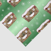 Funny Christmas Fruitcake Muster Grün Seidenpapier (Detail)