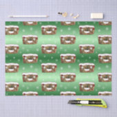 Funny Christmas Fruitcake Muster Grün Seidenpapier (Handwerk)