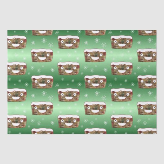 Funny Christmas Fruitcake Muster Grün Seidenpapier (Vorderseite)