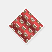 Funny Christmas Fruitcake Muster Red Serviette (Ecke)