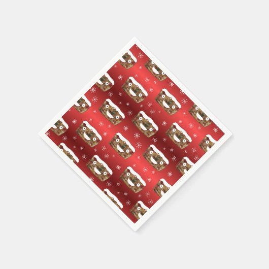 Funny Christmas Fruitcake Muster Red Serviette (Ecke)