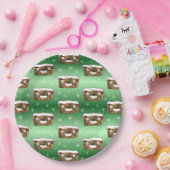 Funny Christmas Fruitcake Pattern Green Pappteller (Party)