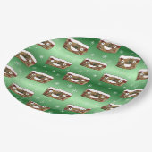 Funny Christmas Fruitcake Pattern Green Pappteller (Schrägansicht)