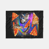 Funny Christmas Galaxy Cat In Space Cat Riding Zza Fleecedecke (Vorderseite (Horizontal))