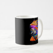 Funny Christmas Galaxy Cat In Space Cat Riding Zza Kaffeetasse (VorderseiteRechts)