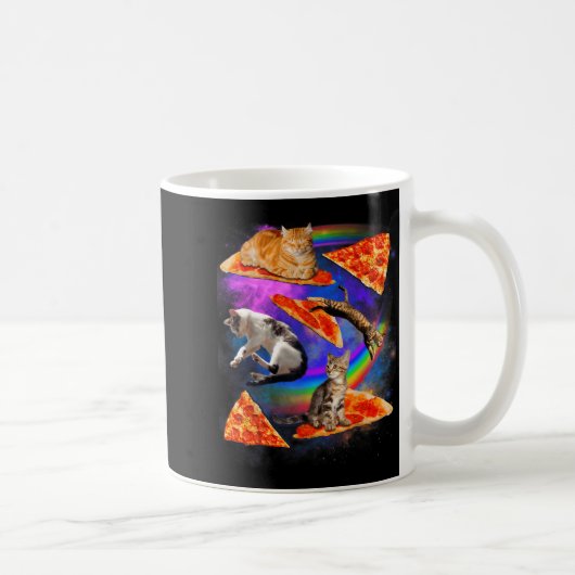 Funny Christmas Galaxy Cat In Space Cat Riding Zza Kaffeetasse (Rechts)