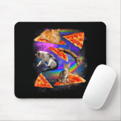 Funny Christmas Galaxy Cat In Space Cat Riding Zza Mousepad (Mit Mouse)