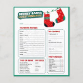 Funny Christmas Game Secret Santa Questionnaire (Vorderseite)