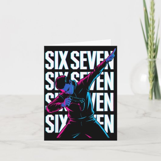 Funny Christmas Gamer Dabbing Xmas Dab Six Seven 6 Karte (Vorderseite)