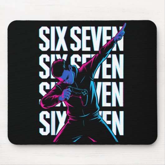 Funny Christmas Gamer Dabbing Xmas Dab Six Seven 6 Mousepad (Vorne)