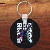 Funny Christmas Gamer Dabbing Xmas Dab Six Seven 6 Schlüsselanhänger (Vorderseite)