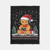 Funny Christmas Gamer Gingerbread Xmas Gaming Men Fleecedecke (Vorderseite)