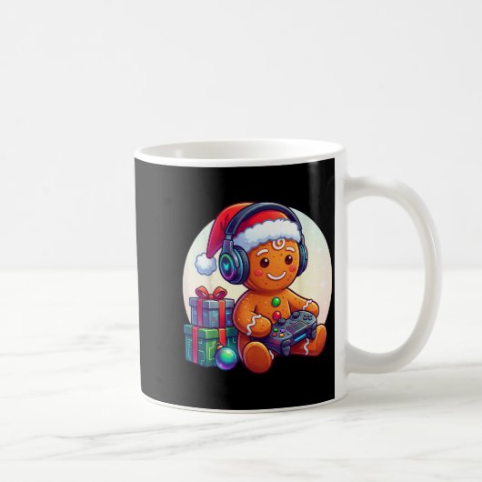 Funny Christmas Gamer Gingerbread Xmas Gaming Men  Kaffeetasse (Rechts)