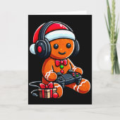 Funny Christmas Gamer Gingerbread Xmas Gaming Men Karte (Vorderseite)