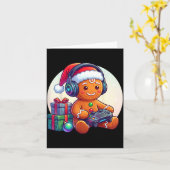 Funny Christmas Gamer Gingerbread Xmas Gaming Men  Karte (Gelbe Blume)