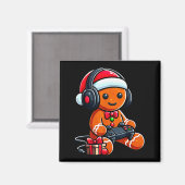 Funny Christmas Gamer Gingerbread Xmas Gaming Men Magnet (Vorderseite/Rückseite)