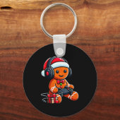 Funny Christmas Gamer Gingerbread Xmas Gaming Men  Schlüsselanhänger (Vorderseite)