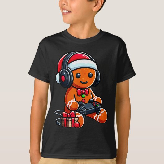 Funny Christmas Gamer Gingerbread Xmas Gaming Men T-Shirt (Vorderseite)