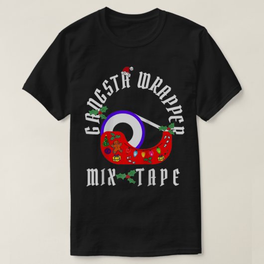 Funny Christmas Gangsta Wrapper Mi Tape Design 3 T-Shirt (Design vorne)