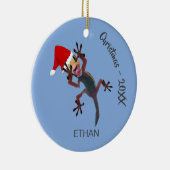 Funny Christmas Gecko Lizard Foto Keramik Ornament (Rechts)