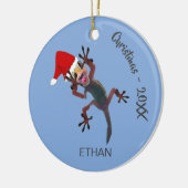 Funny Christmas Gecko Lizard Keramik Ornament (Links)
