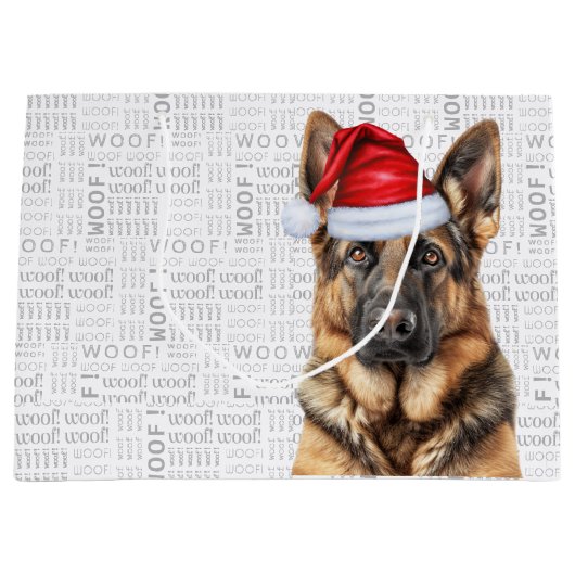 Funny Christmas German Shepherd Dog Lover Große Geschenktüte (Vorderseite)