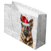 Funny Christmas German Shepherd Dog Lover Große Geschenktüte (Vorderseite Schrägansicht)