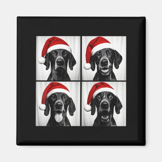 Funny Christmas German Shorthaired Inter Santa Pho Magnet (Vorne)