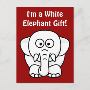 Funny Christmas Geschenk: Real White Elephant Gesc Feiertagspostkarte