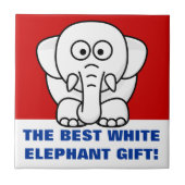 Funny Christmas Geschenk: Real White Elephant Gesc Fliese (Vorderseite)