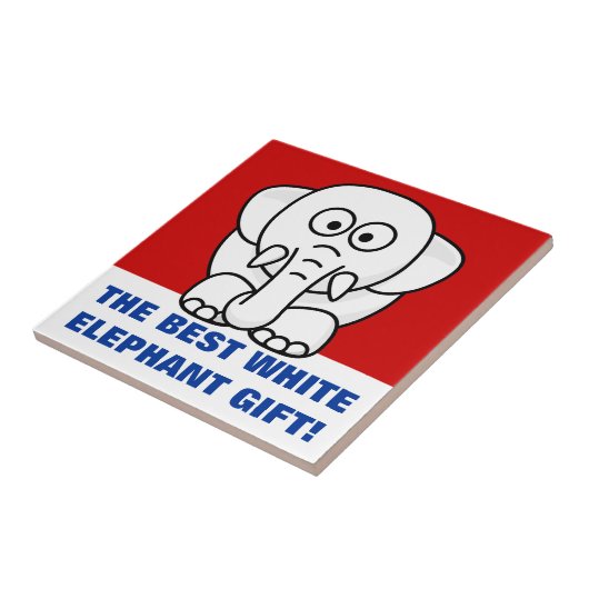 Funny Christmas Geschenk: Real White Elephant Gesc Fliese (Seite)
