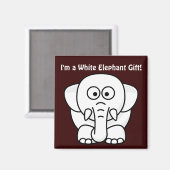 Funny Christmas Geschenk: Real White Elephant Gesc Magnet (Vorderseite/Rückseite)