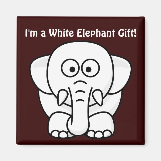 Funny Christmas Geschenk: Real White Elephant Gesc Magnet (Vorne)