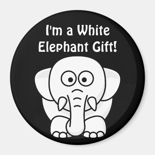 Funny Christmas Geschenk: Real White Elephant Gesc Magnet (Vorne)