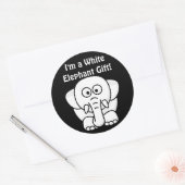 Funny Christmas Geschenk: Real White Elephant Gesc Runder Aufkleber (Umschlag)