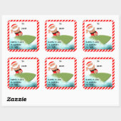 Funny Christmas Geschenke Tags Quadratischer Aufkleber (Blatt)