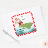 Funny Christmas Geschenke Tags Quadratischer Aufkleber (Umschlag)