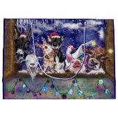 Funny Christmas Geschenktasche Happy Farm Animal P Große Geschenktüte (Rückseite)