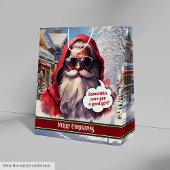 Funny Christmas Gift Bag Handsome Santa Keepsake Mittlere Geschenktüte