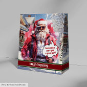 Funny Christmas Gift Bag Handsome Santa Keepsake Mittlere Geschenktüte