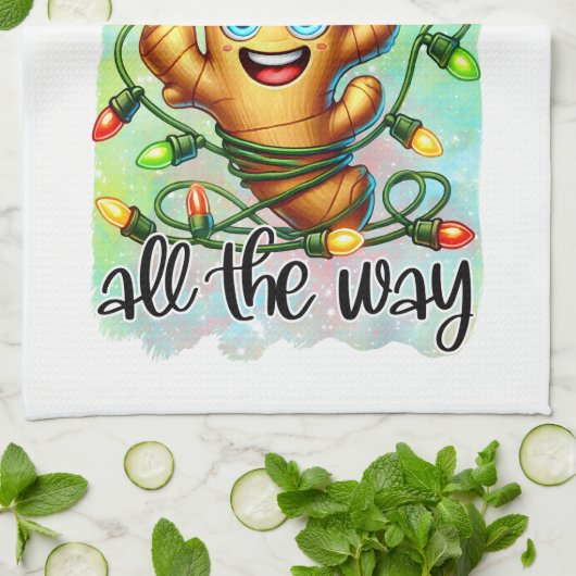 Funny Christmas ginger word art Geschirrtuch (Gefaltet)