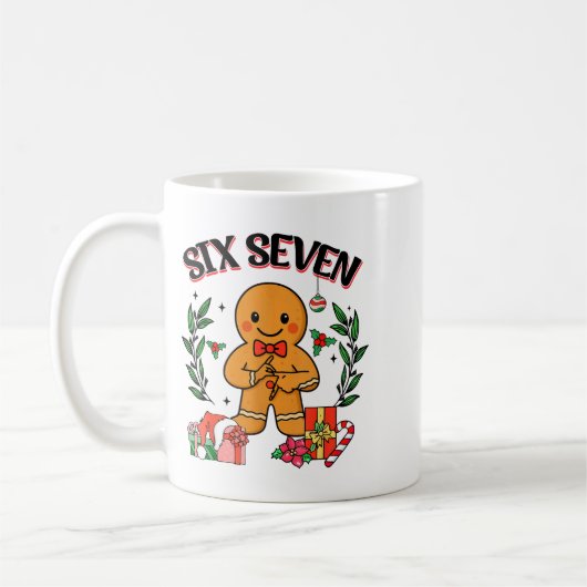 Funny Christmas Gingerbread 67 Six Seven Meme Hand Kaffeetasse (Links)