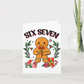 Funny Christmas Gingerbread 67 Six Seven Meme Hand Karte (Vorderseite)