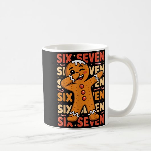Funny Christmas Gingerbread Cookie Dab Six Seven 6 Kaffeetasse (Rechts)