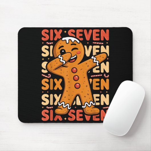 Funny Christmas Gingerbread Cookie Dab Six Seven 6 Mousepad (Mit Mouse)