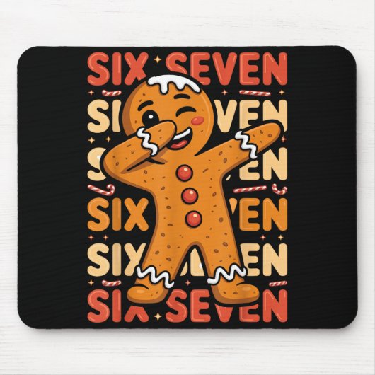 Funny Christmas Gingerbread Cookie Dab Six Seven 6 Mousepad (Vorne)