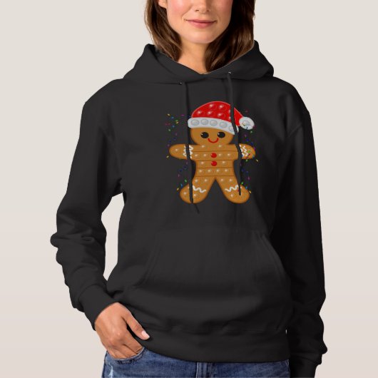 Funny Christmas Gingerbread Cookie Santa Cap Pop I Hoodie (Vorderseite)