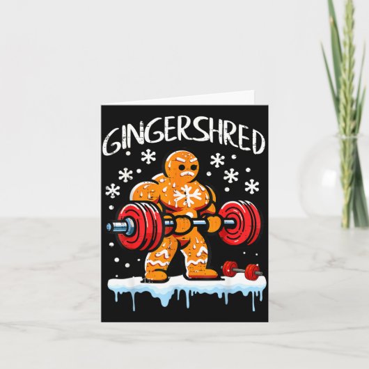 Funny Christmas Gingerbread Gingershred Gym Bodybu Karte (Vorderseite)